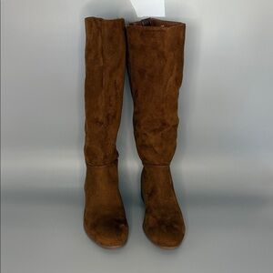 Universal Thread Brielle Faux Suede Riding Boots - Cognac Brown (Size 8.5)